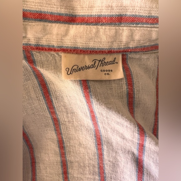 Universal thread, salmon, and blue, striped button-down - Picture 4 of 4